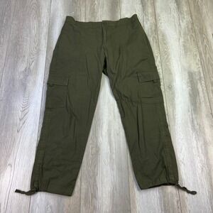 Sanctuary Cargo Pants Womens Large Green Scout Poplin Surplus Cropped Stretch